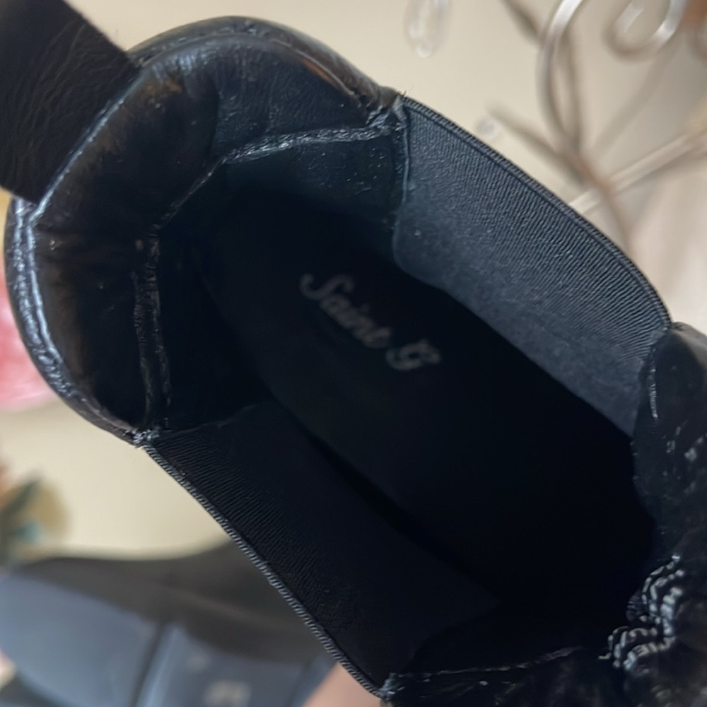 New Saint G Black Leather Heather Bootie - Picture 8 of 8